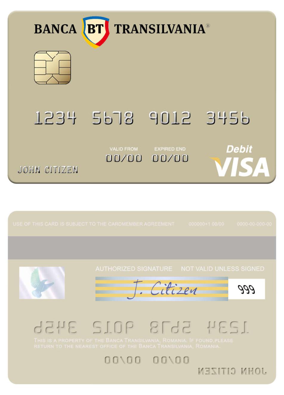 Romania Banca Transilvania visa debit card